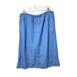 Vintage Y2K Pendleton Chambray Denim Skirt Elastic Waist & Drawstring Women's M